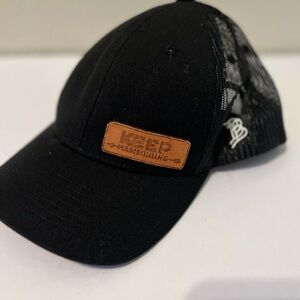 Keep Hammering Black Flexfit Adjustable Black Polyester And Spandex Baseball Cap